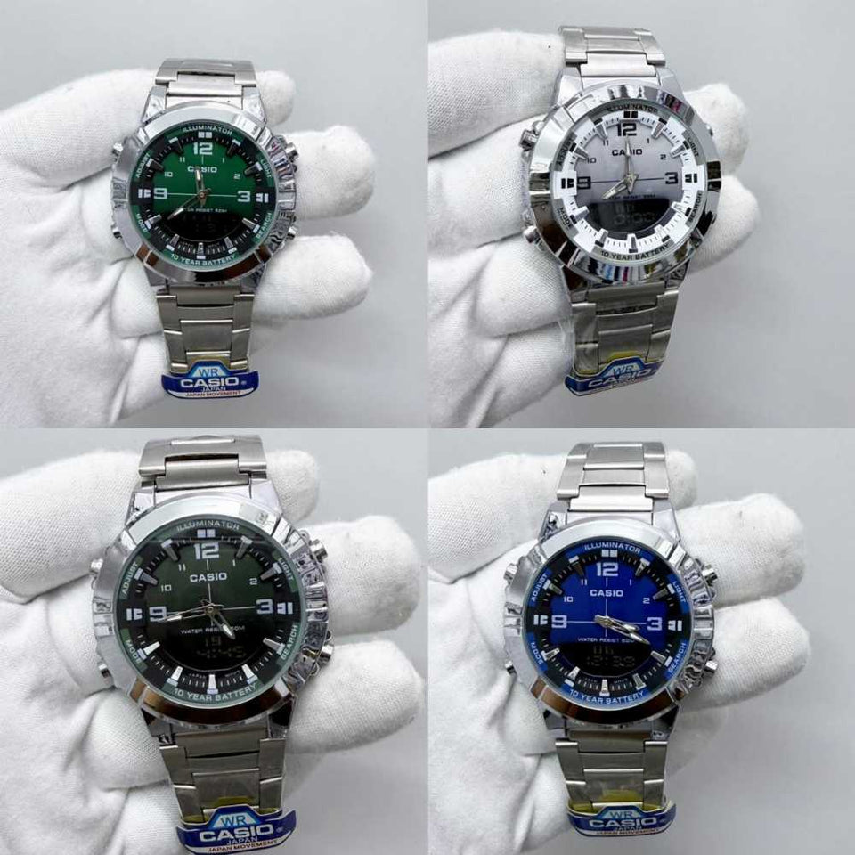 CASIO ANALOGUE DIGITAL MENS STAINLESS STEEL